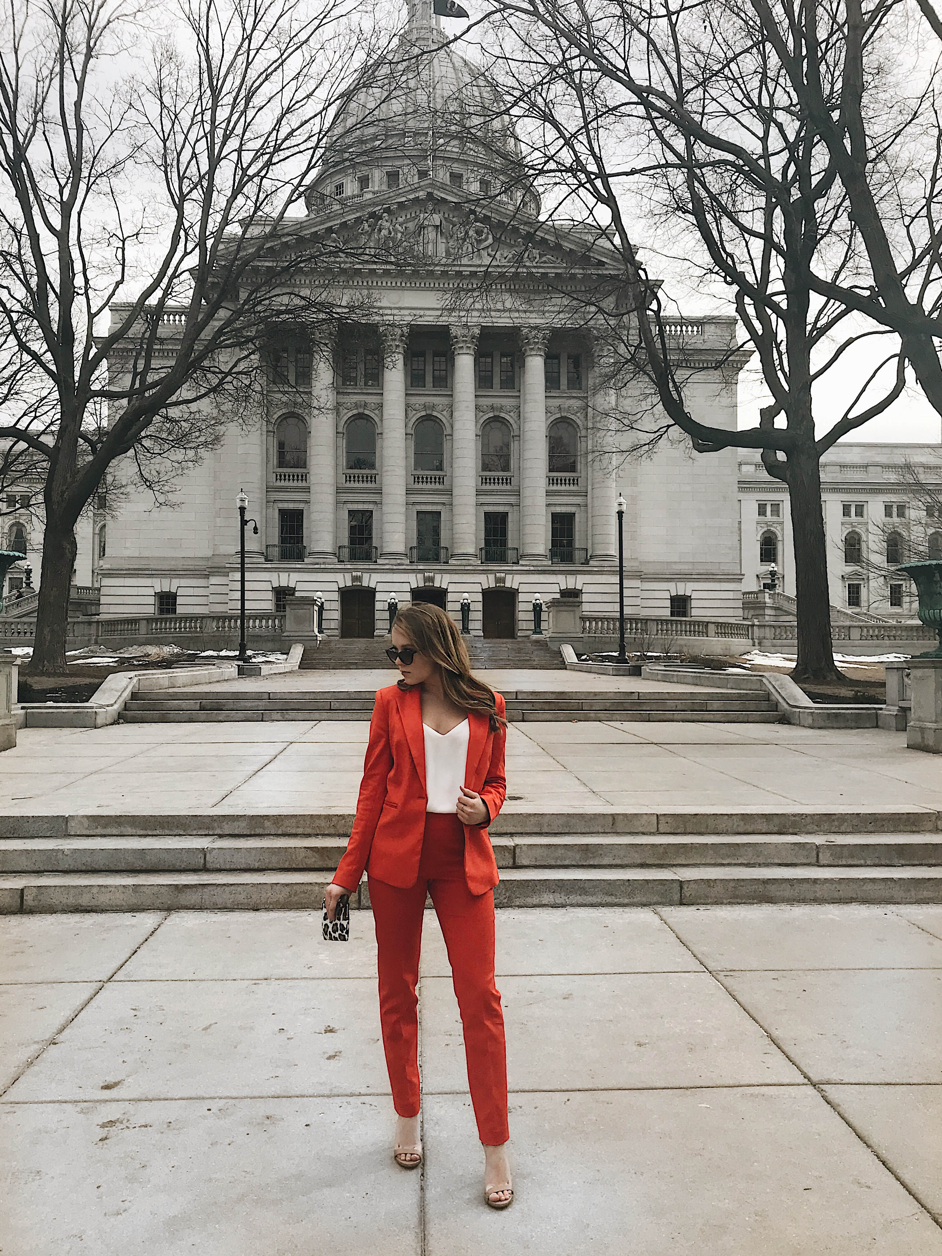 Red Power Suit for the UW Fashion Show