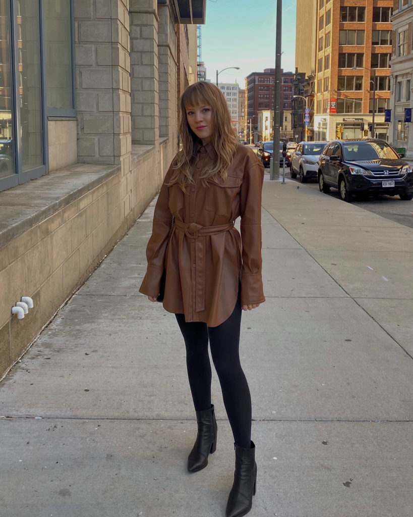 THE CHIC LEATHER PIECE TO LAYER THIS WINTER